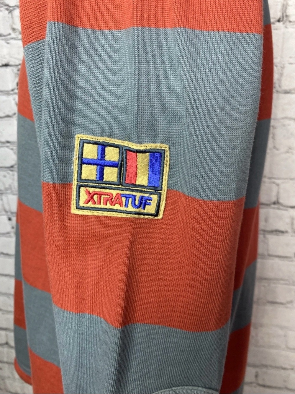 Xtratuf Rugby Polo Heavy Cotton Long Sleeve Striped Shirt Heavyweight Large L - Picture 5 of 16